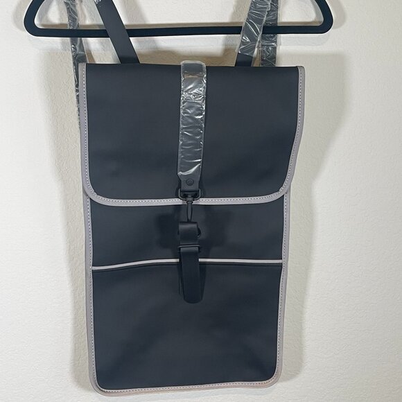 NWT Rains Backpack Waterproof Black Reflective - Picture 15 of 15
